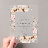Peonies in Bloom Acrylic Wedding Invitation Acryl Uitnodigingen (Insitu (Draagbaar))