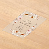 Peonies in Bloom Acrylic Wedding Invitation Acryl Uitnodigingen (Laagn)