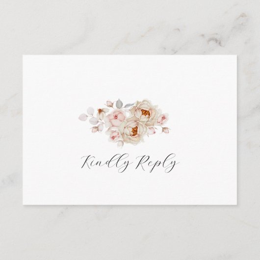 Peonies in Bloom RSVP Card (Achterkant)