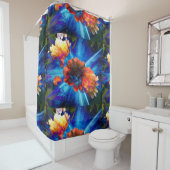 Peonies in Blue Light Douchegordijn (In situ)