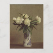 Peonies in een blauwe en witte fase briefkaart (Voorkant)