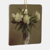 Peonies in een blauwe en witte fase keramisch ornament (Rechts)