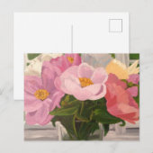 Peonies in glass jar Post card Briefkaart (Voorkant / Achterkant)