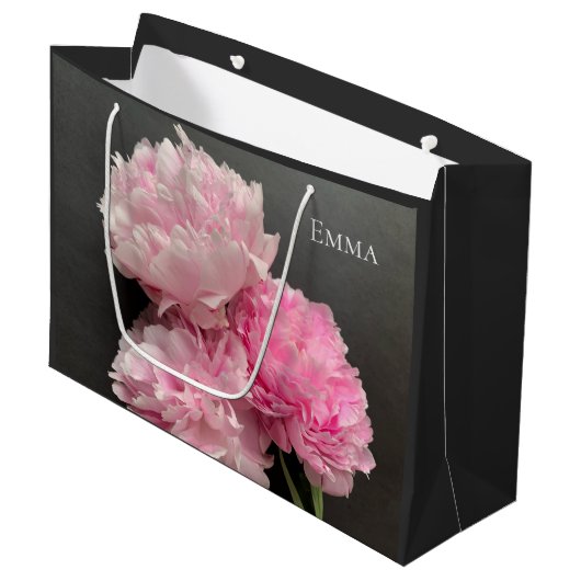 Peonies in roze tinten groot cadeauzakje (Voorkant Gekanteld)