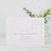 Peonies Ivoor Classic Lijst Formal Elegant Wedding Save The Date (Staand voorkant)