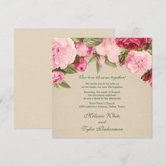 Peonies Kaart (Voorkant / Achterkant)