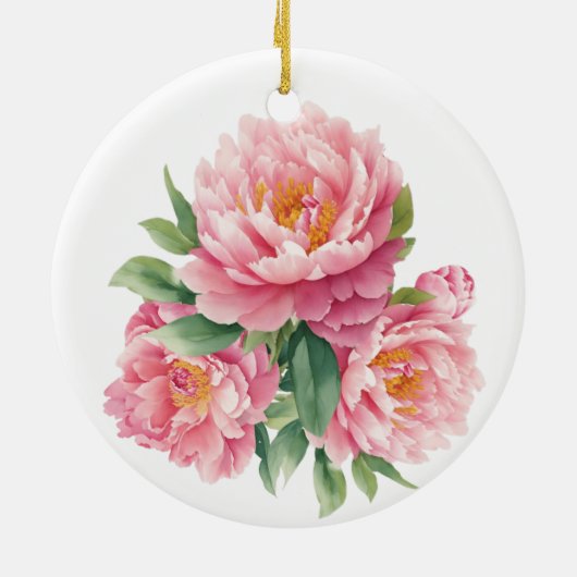 Peonies Keramisch Ornament (Achterkant)