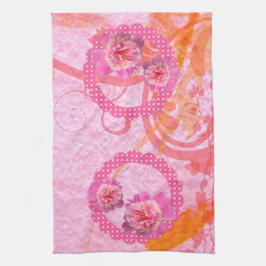 Peonies Kitchen Towel Theedoek (Verticaal)
