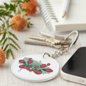 Peonies-knoppen. Waterverf. Bloersamenstelling. Sleutelhanger (Voorkant Rechts)