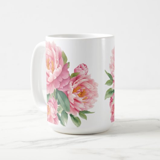 Peonies Koffiemok (Voorkant links)