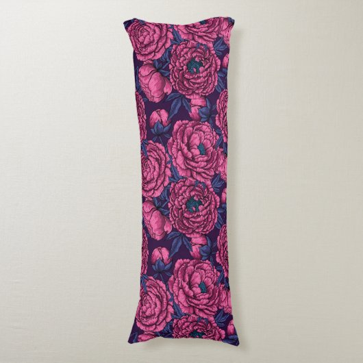 Peonies Lichaamskussen (Voorkant Verticaal)