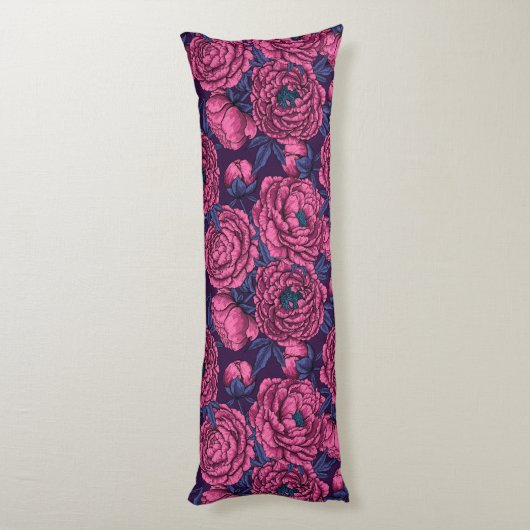 Peonies Lichaamskussen (Achterkant (Verticaal))