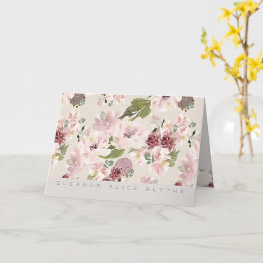 Peonies Mauve and Blush Floral Stationery Card Kaart (Gele Bloem)