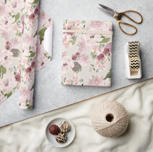 Peonies Mauve en Blush Contemmodern Floral Cadeaupapier (Crafts)
