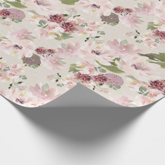 Peonies Mauve en Blush Contemmodern Floral Cadeaupapier (Hoek)