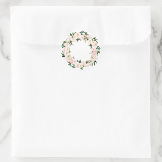 Peonies met waterverf ronde sticker (Tas)