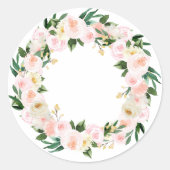 Peonies met waterverf ronde sticker (Voorkant)
