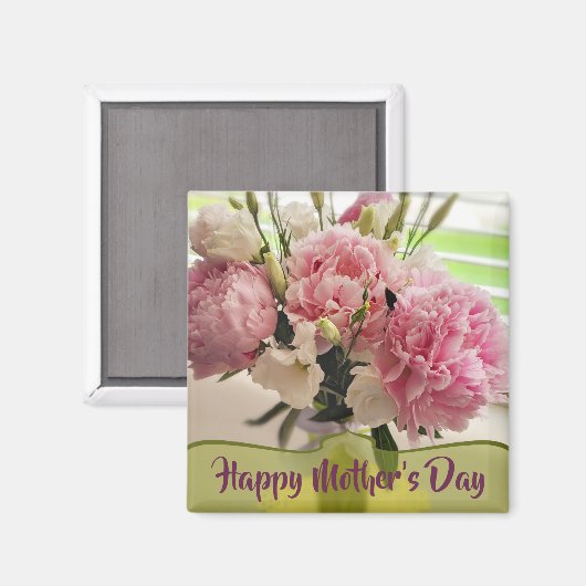 Peonies Moederdag Floral Magneet (Voorkant / Achterkant)