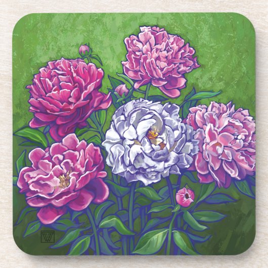 Peonies Onderzetter (Voorkant)