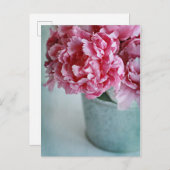 Peonies op de tabel briefkaart (Voorkant / Achterkant)