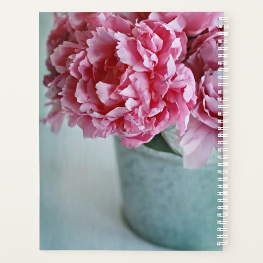 Peonies op de tabel planner (Achterkant)