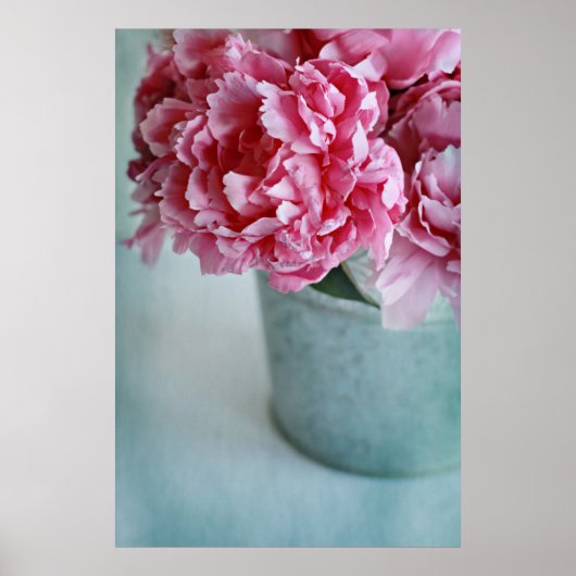 Peonies op de tabel poster (Voorkant)