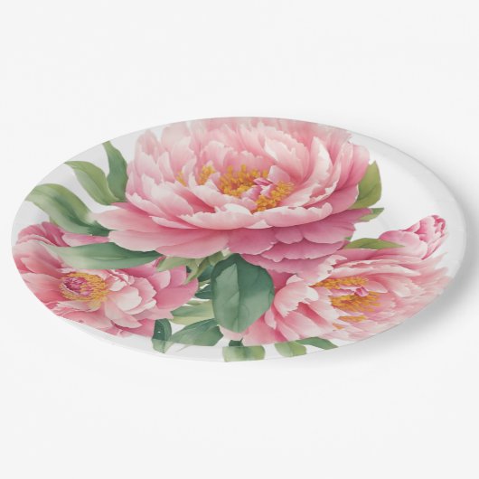 Peonies Papieren Bordje (Gekanteld)