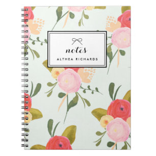 Peonies Patroon Gepersonaliseerd Notitieboek