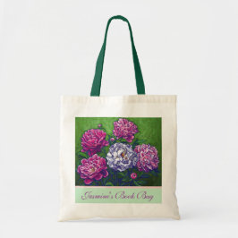 Peonies Personal Book Bag Tote Bag