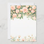 Peonies Pink Peach Script Elegant Floral Sweet 16 Kaart (Achterkant)