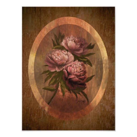 Peonies Poster 12x16 (Voorkant)