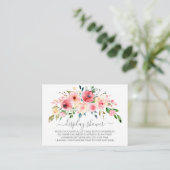 Peonies Roos Floral Baby shower Gift Display Informatiekaartje (Staand voorkant)