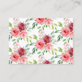 Peonies Roos Floral Baby shower Gift Display Informatiekaartje (Achterkant)