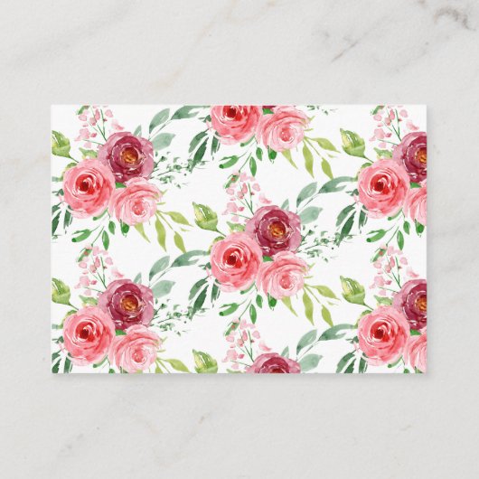 Peonies Roos Floral Baby shower Gift Display Informatiekaartje (Achterkant)