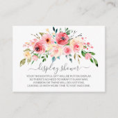 Peonies Roos Floral Baby shower Gift Display Informatiekaartje (Voorkant)