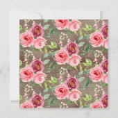 Peonies Roos Floral Baby shower Tea Uitnodiging (Achterkant)