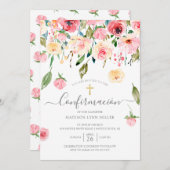 Peonies Roos Spaans Bevestiging Kaart (Voorkant / Achterkant)