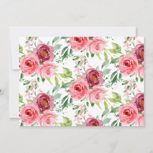 Peonies Roos Spaans Bevestiging Kaart (Achterkant)