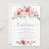 Peonies Roos Spaanse bevestiging Kaart (Voorkant)