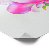 Peonies, roze, wit, florale waterverf schilderend poster (Hoek)