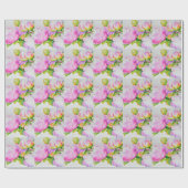 Peonies, roze, wit, waterverf schilderij cadeaupapier (Vlak)