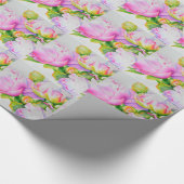 Peonies, roze, wit, waterverf schilderij cadeaupapier (Hoek)