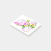 Peonies, roze, wit, waterverf schilderij post-it® notes (Schuin)