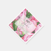 Peonies Rozen Floral 90ste verjaardagsfeest Servet (Hoek)