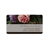 Peonies Schilderen 1 Familie Dank u gepersonalisee Etiket (Voorkant)