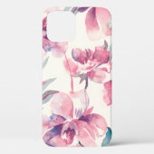 Peonies Seamless Pattern. Achtergrond waterverf. Case-Mate iPhone Case (Achterkant)