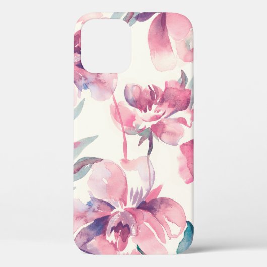 Peonies Seamless Pattern. Achtergrond waterverf. Case-Mate iPhone Case (Achterkant)