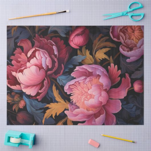 Peonies serie ontwerp 12 tissuepapier (Craft)