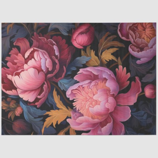Peonies serie ontwerp 12 tissuepapier (Voorkant)