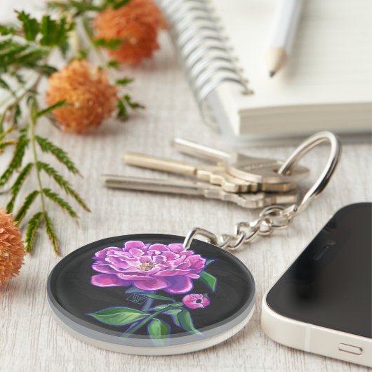 Peonies Sleutelhanger (Voorkant Rechts)